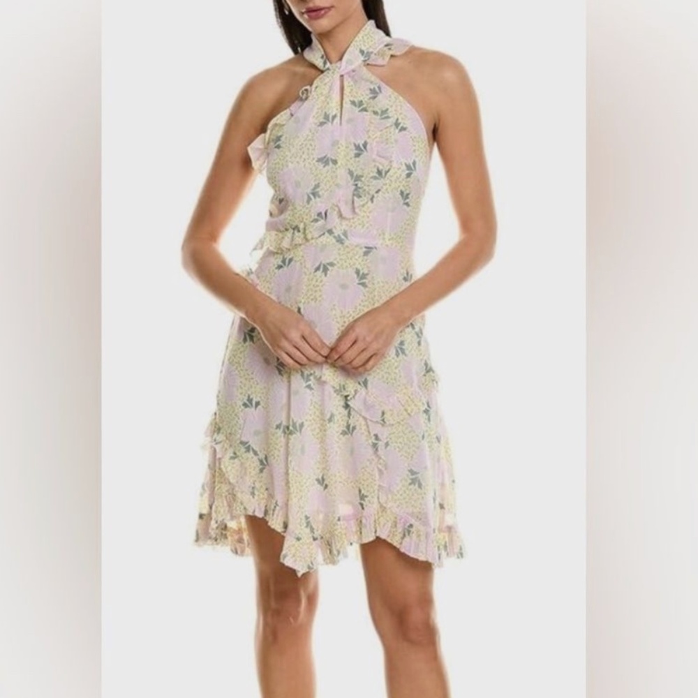 Ted Baker London Sutton Floral Plisse Halter Dress